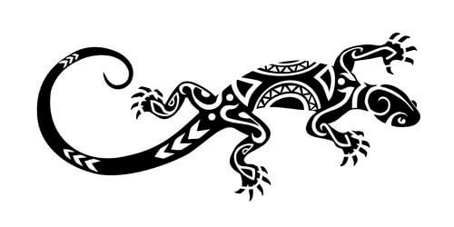 lagartija tatuaje maori lagartija